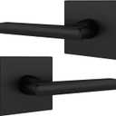 Mega Handles Prime Dummy Lever, Door Handle for Closet or French Doors, Single Side Door Levers, Non-Turning, Fits All Standard Door Sizes, Covered Screws Included - Matte Black (2 Pack) 5" (5 Inch - Covered Screws)