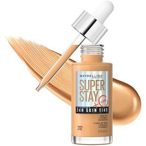 Maybelline Super Stay Up to 24HR Skin Tint, Radiant Light-to-Medium Coverage Foundation, Makeup Infused With Vitamin C, 312, 1 Count