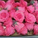 Glitter Roses Bouquet, Shiny Artificial Roses Flowers with Stems DIY Fake Glitter Flowers Bouquet for Valentines Mothers Day Graduation Birthday Anniversary, 24 Roses (Pink)