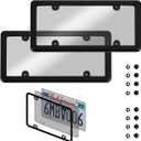 2 Pack Clear License Plate Covers and Frames Combo