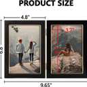 Giftgarden 4x6 Double Picture Frame Black with Tempered Glass Display 4 by 6 Photo, Metal Hinged Folding Frame for Tabletop or Wall