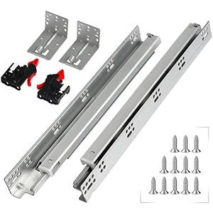 REGUDA Undermount Soft Close Drawer Slides Bottom Mounted Full Extension Ball Bearing Runners Rails 77 Lb Load 1 Pair (1 Pair, 8 Inch)