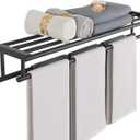 Alise Towel Rack for Bathroom,Large Towel Holder Towel Shelf with Double Towel Bars for Bathroom Lavatory,SUS 304 Stainless Steel Wall Mount Towel Hanger,Matte Black,32 Inch