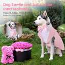AOFITEE Dog Tuxedo for Large Dogs, Formal Dog Suit and Tie, Gentle Dogs Wedding Party Suit Bow Tie Shirt, Pet Wedding Outfit with Detachable Bowtie Collar for Christmas Halloween Dress Up, Light Pink XL