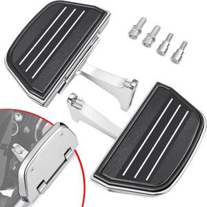 Benlari Passenger Floorboards Motorcycle Footboards Stainless Steel with Mount Kits Compatible with Harley Davidson Touring Road King Street Glide Road Glide Electra Glide 1993-2025 Streamline(Chrome)