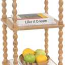 End Table, Modern Side Table with 3 Tier Open Shelf, Small Table Bed Side Tables Bedroom for Small Spaces, Living Room and Office (Rustic Walnut)