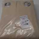 NICETOWN Living Room Completely Shaded Draperies, Privacy Protection & Noise Reducing Ring Top Drapes, Black Lined Insulated Window Treatment Curtain Panels (Biscotti Beige, 2 Pieces, W52 x L84)