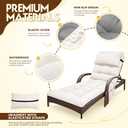 Outdoor Chaise Lounge Chair Cushion, Waterproof Outdoor Chair Cushions for Patio Furniture, 71 x 21 x 4 Inches Replacement Chaise Lounge Cushion with Ties (Cream)