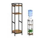 5 Gallon Water Dispenser Jug Stand 3-Tier Drink Beverage Dispenser Holder with Storage Shelf, 36.5'' Tall Water Stand for 1-5 Gallon Water Bottles/Crocks, Water Jug, Plants, Rustic Brown & Black