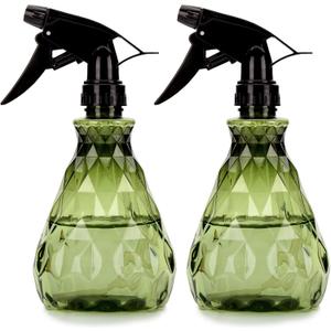 wugongshan 2 Pcs Spray Bottles, 500 ml/17 oz Empty Water Spray Bottles, Plastic Reusable Adjustable Mist Sprayer Squirt Bottles Containers Refillable for Cleaning Solutions, Gardening, Plants (Green)