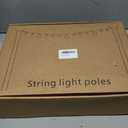 zoegi 6 Pack 10Ft String Light Poles,Light Poles for Outside Lights with Fork,Outdoor Brackets Hanging Lights,Metal Stand for Deck Patio,Backyard,Wedding,Deck,Party