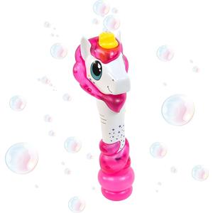 Maxx Bubbles Toy Unicorn Bubble Wand with Lights, Sounds and Bubble Solution