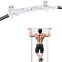 Wall Mounted Pull Up Bar - Heavy Duty Chin Up Bar, Pull-Up Bar for Garage, Joist, Wall Mount - Multifunctional Fitness Bar, Supports up to 600 Lbs (White)