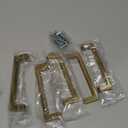 Ravinte 5 Pack Solid 5 Inch Kitchen Square Cabinet Handles Brushed Brass Drawer Pulls Kitchen Cabinet Hardware Handles (5" Hole Center)