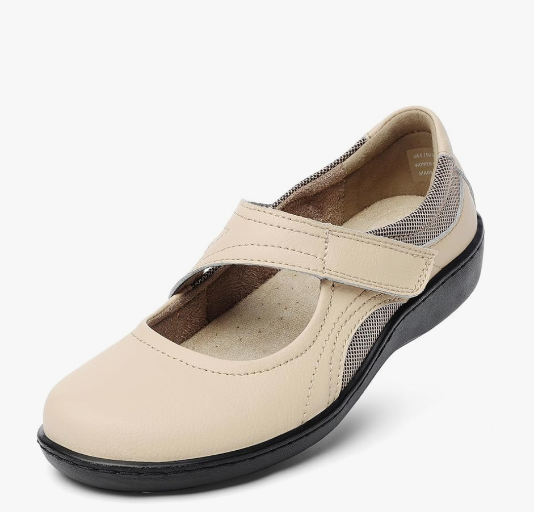 Women's Classic Comfort Mary Jane Flats Fashion Casual Dress Shoes Cute Closed Toe Slip On Lightweight Breathable Walking Shoes, Size 8