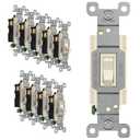 ENERLITES Toggle Light Switch, 3-Way or Single Pole, 15A 120-277V, Grounding Screw, Residential Grade, UL Listed, 83150-LA-10PCS, Light Almond (10 Pack)