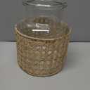 Bloomingville 8"H Glass Vase with Decorative Cane Sleeve