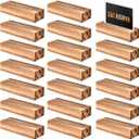 FOCCTS 20pcs Wood Place Card Holders, Wood Table Number Stands Wooden Acrylic Sign Holder Table Decor, Vintage Wooden Block Picture Holder for Price Photo Display Wedding Party Events Decoration