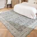 Area Rug Living Room Rugs 8x10 - Washable Vintage Boho Rugs Ultra Soft Non-Slip Non-Shedding, Large Distressed Carpet for Bedroom, Farmhouse, Dining Room, Indoor, Kids Playroom,Grey