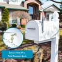 Architectural Mailboxes Reliant Secure, Locking USPS Approved Heavy Duty, Steel Metal Post Mounted Mail Box for Outside, White, Large Curbside Mailbox with Magnetic Door