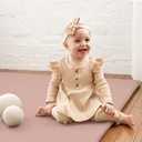 Stylish Vegan Leather Baby Play Mat - Soft, Easy to Clean Floor Mat Creates A Safe Play Area for Your Baby - The Perfect Modern Foam Playmat Fits Nicely with Your Kids Playroom Or Home Decor, Pink