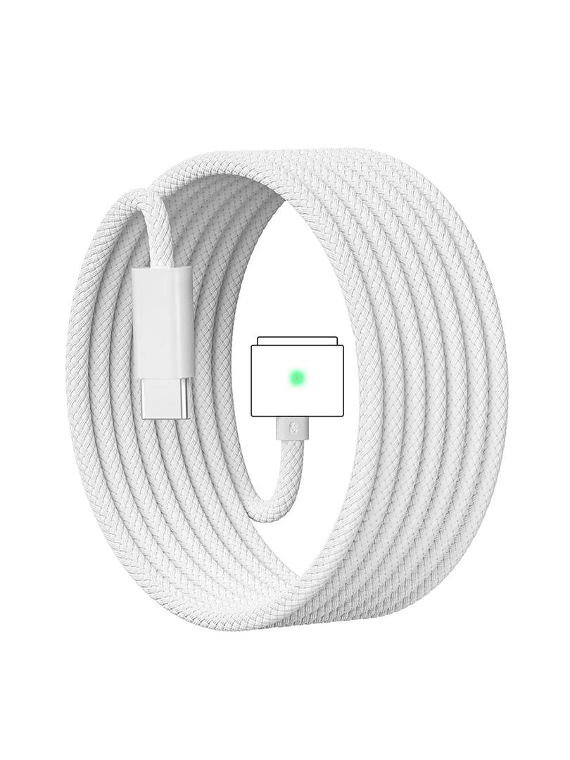 140W USB-C to Magnetic 3 Cable, Compatible with MacBook Pro 2021 M1 Pro & Max Chip 14" 16", MacBook Air 2022 M2, MacBook Pro 2023 M2 Pro & Max Chip 14" 16", Safe 3 Cable for MacBook - 6.6ft (White)