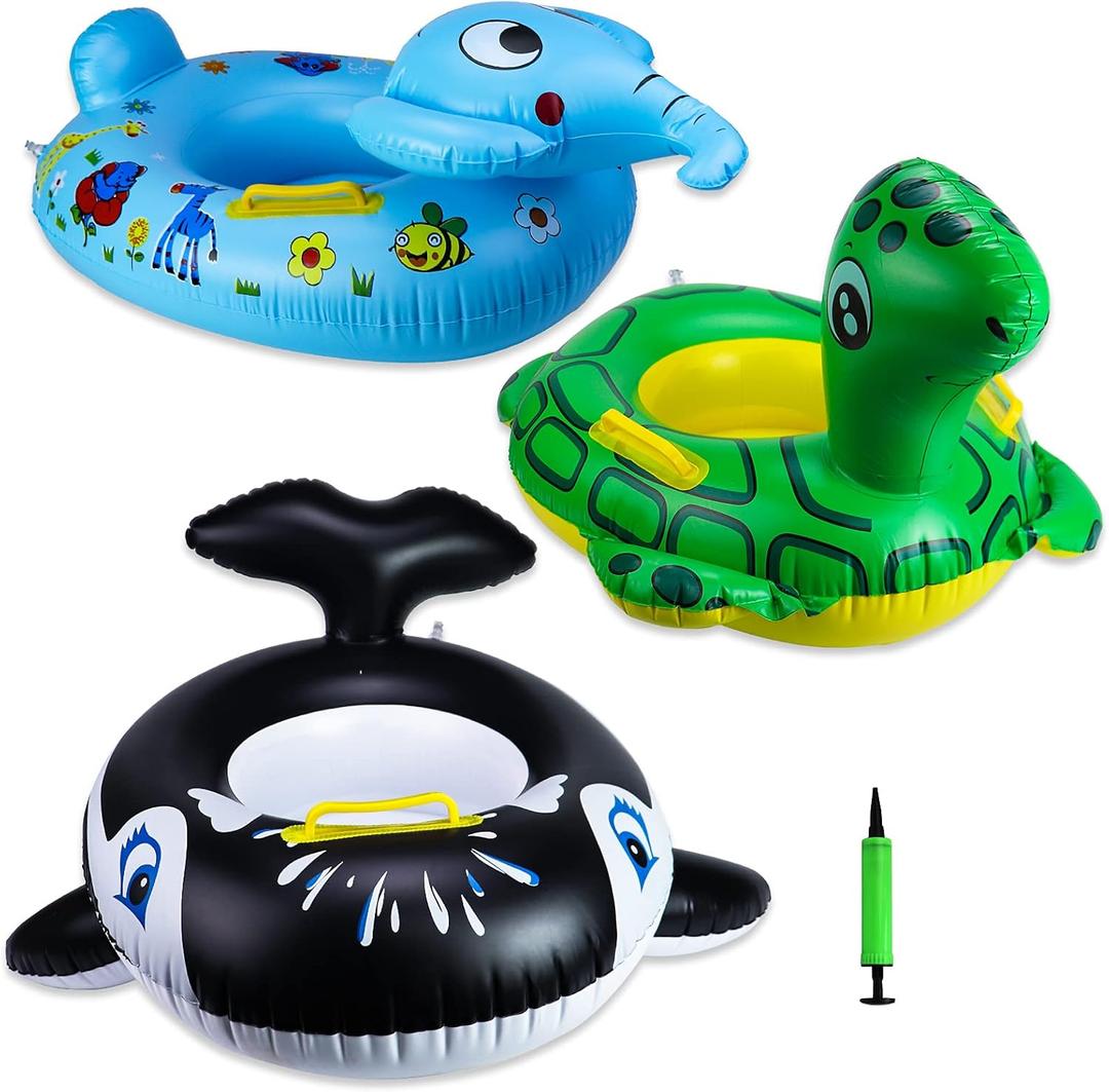 24" 3 Pack Pool Inflatable Floats for Kids, Elephant Tortoise Shark Swim Floats Tube Rings,Swimming Rings for Kids, Fun Animal Floats for Summer Beach Party 24" 3 Pack Pool Inflatable Floats for Kids, Elephant Tortoise Shark Swim Floats Tube Rings,Swimming Rings for Kids, Fun Animal Floats for Summer Beach Party