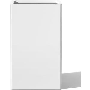 28" Extra Tall White Galvanized Planter, 14x14 Inch Large Metal Planter Box for Indoor & Outdoor Plants, with Drainage Holes & Internal Divider, Heavy Duty Flower Pot for Modern Patio or Garden