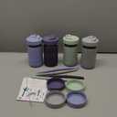 Elk and Friends Kids + Toddler Glass Cups | The Original 12oz Glass Mason Jar with Sleeves + Lids | Silicone Straws + Stopper | Smoothie Cup | Food Storage | Spill Resistant | Dishwasher Safe | 4 Pack