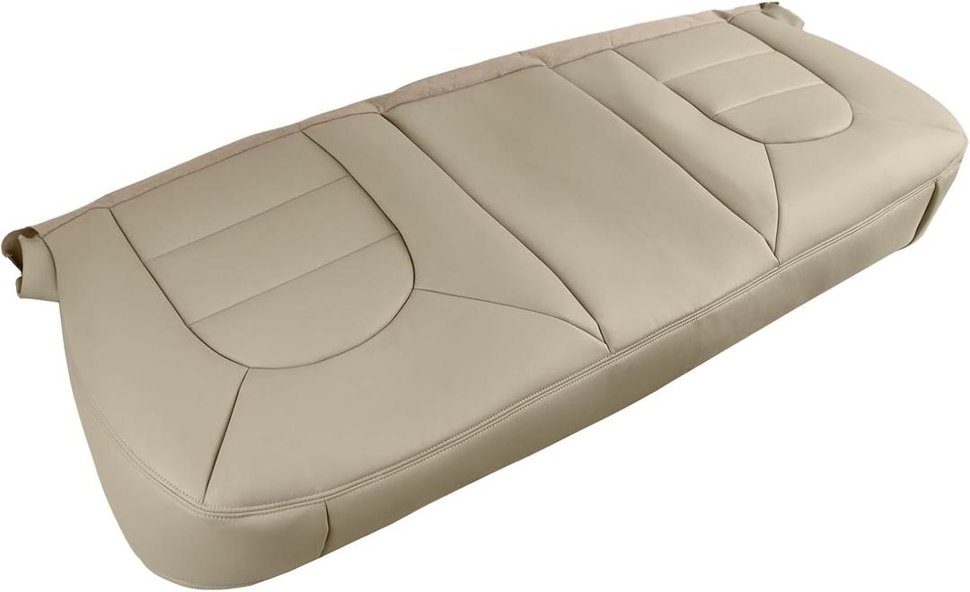 Rear Bench Bottom Seat Cover Leather Tan Fit for Ford F250 F350 F450 F550 XLT Lariat Dually 1999-2000
