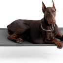 EHEYCIGA XXL Elevated Dog Cot Bed, Raised Outdoor Dog Hammock for Giant Jumbo Dogs, Lifted Pet Platform with Frame and Washable Waterproof Cooling Teslin Mesh and Anti-Slip Feet, 52x36 inch (Grey)
