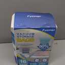 16 Pack Vacuum Storage Bags with Hand Pump, 4 Jumbo + 4 Large + 4 Medium + 4 Small Plastic Packaging Bags, 80% Space Saver Vacuum Seal Bags for Clothing, Travel Lugggage, Blankets, Comforters