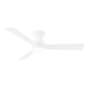 Ceiling Fans with Lights, 48 inch Low Profile Ceiling Fan with Light and Remote Control, Flush Mount, Reversible, 3CCT, Dimmable LED, Noiseless, White Ceiling Fan for Bedroom, Dining Room