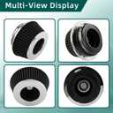 AUTOKAY Universal Clamp-On Air Filter Round Reverse Tapered Washable Filter 3 in/3.5 in/4 in Flange ID, 2.625 in (67 mm) Height, 6 in (152 mm) Base, 4.75 in Top, SPE-8161, Black
