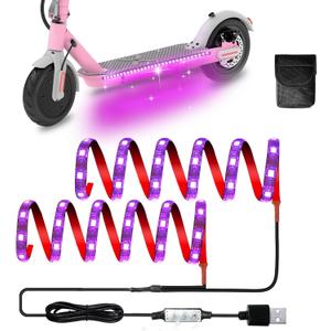Keiurot Led Lights for Scooter Night Riding Electric Scooter LED Strip Light Led Light Strips 5V Flashing Mode for Outdoor (Purple)
