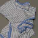 Hilinker Women Striped Pajama Set Short Sleeve Top with Shorts Sleepwear Pjs 2 Piece Lounge Sets (X-Small, Blue Wide White Stripe)