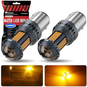 KaiDengZhe 1157 BAY15D LED Bulbs, Upgrade Amber P21/5W LED Built in Resistor CANBUS Error Free Anti Hyper Flash 1157 2357 1157A 2357A LED Bulb with Projector Replacement for Turn Signal Lights