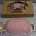 Enameled Cast Iron Sourdough Bread Oven, Dutch Oven, Loaf Cast Iron Bread Pan for Homemade Bread Baking, Meatloaf Pan with Lid, 5QT, Pink