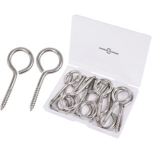 SHONAN 2.5" Stainless Steel Eye Screws for Wood, 18 Pcs Screw Eye Hooks Eye Bolt Hooks, Eye Screw Hooks for Indoor Outdoor Use, 55 Lbs Capacity