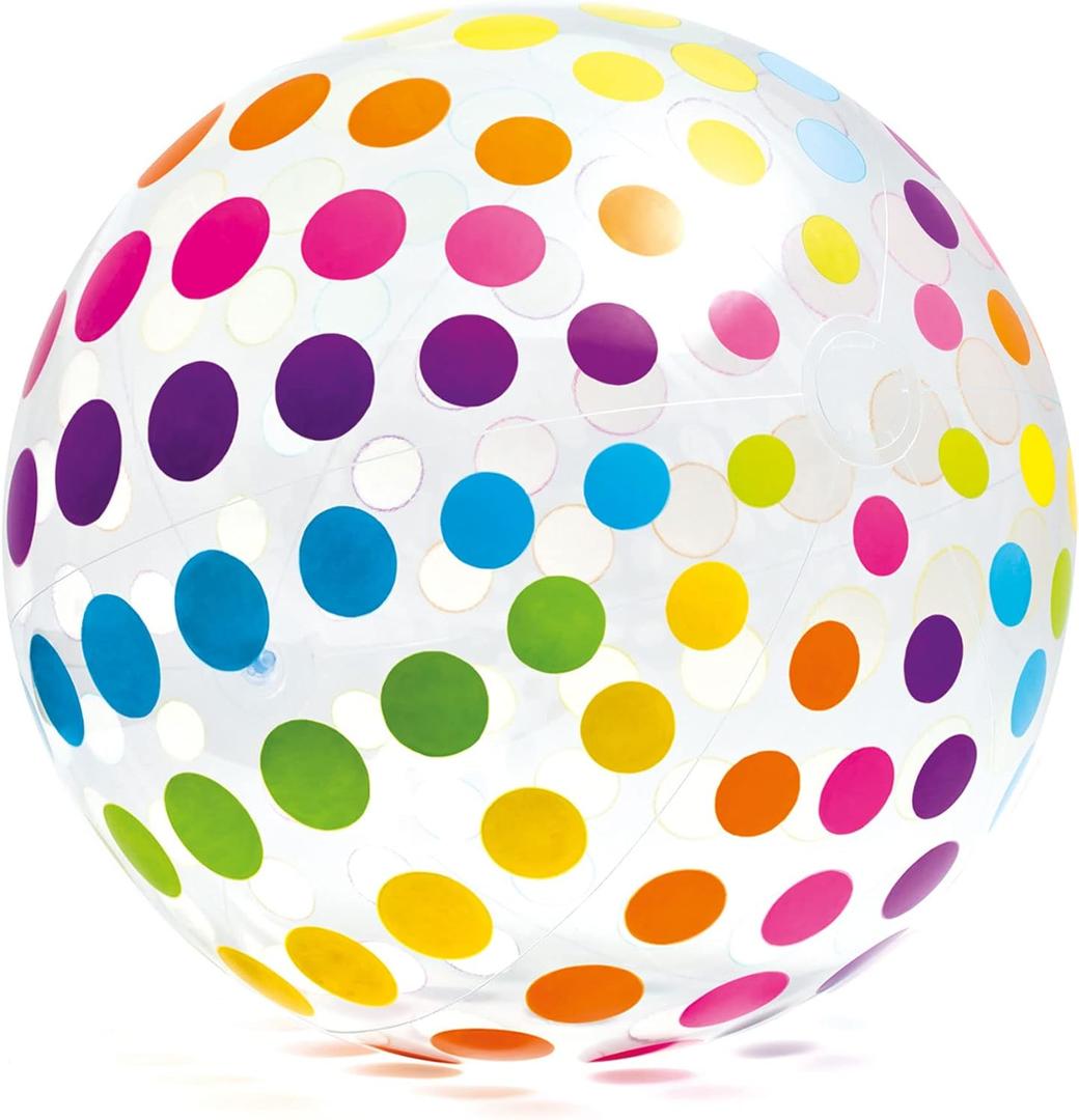 Intex Jumbo Inflatable Ball with Colorful Dot Pattern, Multi, 42"