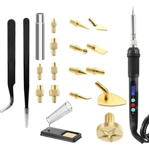 21PCS 3D Printing Accessories Smoothing Tool Kit, 3D Printing Modify Finishing Tool Soldering Welding Iron Kit Heat Insert Brass Nut Kit-Smoothing Tool Kit-Set