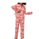 Women 2 Piece Christmas Pajama Set Bow Print Button Down Shirt Lounge Pants Outfits Cute Holiday Matching Sleepwear
Size XL