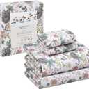 RUVANTI 100% Cotton Full Size Bed Sheets, 4 Pieces, Soft & Breathable Percale Weave Bedding, Deep Pocket 16", Hotel Standard, Crisp Cool Feel, Durable, Perfect Sheet Set Floral, Dandelion Field