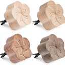 Zubebe Aroma Wood Essential Oil Diffuser 4 Packs Minimalistic Decor Car Air Freshener Flower Diffuser with Aromatherapy Clip for Car Office Bedroom