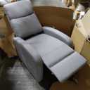 Sweetcrispy Recliner Chair Fabric Recliner Sofa No Massage, Home Theater Seating with Lumbar Support, Adjustable Push Back Overstuffed High-Density Sponge Reclining for Living Room, Slate Gray (27.2"D x 34.3"W x 38.6"H, Grey)