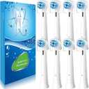 8 Pack Replacement Heads Compatible with Oral B iO Toothbrushes, Brush Heads for Oral-B iO 2/3/4/5/6/7/8/9/10/7G Series, with Covers, White