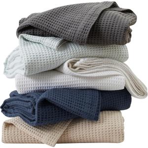 100% Cotton Blanket for King Size Bed - White Waffle Weave Lightweight Summer Bed Blanket - 102x90in Prewashed Breathable, Woven, Layering Blanket (King, White) (All Season- 01 White)