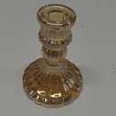 6 Pcs Golden Glass Taper Candle Holders – 4" Ribbed Candlestick Holders for Standard Candles | Elegant Centerpiece for Wedding, Party, Holiday & Home Decor