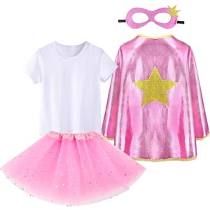 Princess Cape with Mask Set Princess Dress up Clothes Princess Cloak Costume for Women Halloween Costume Accessories (Pink)