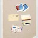 Wonderjune Vintage Framed PinBoard Linen Display Bulletin Board Large Cork Fabric Picture Photo Memo Pinboard Fancy Ornate Decorative Vision Board for Wall(Scalloped,24'' X 36",Bright White)